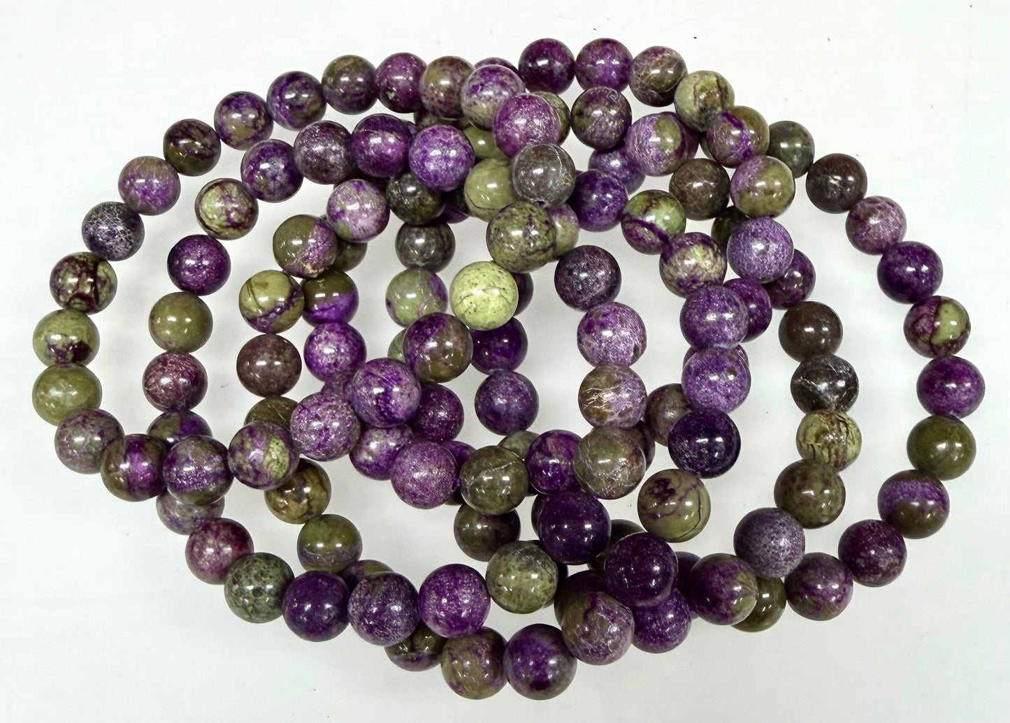 Wholesale 6 Pcs Natural Atlantisite 8mm 7.5” Crystal Healing Stretch Bracelet