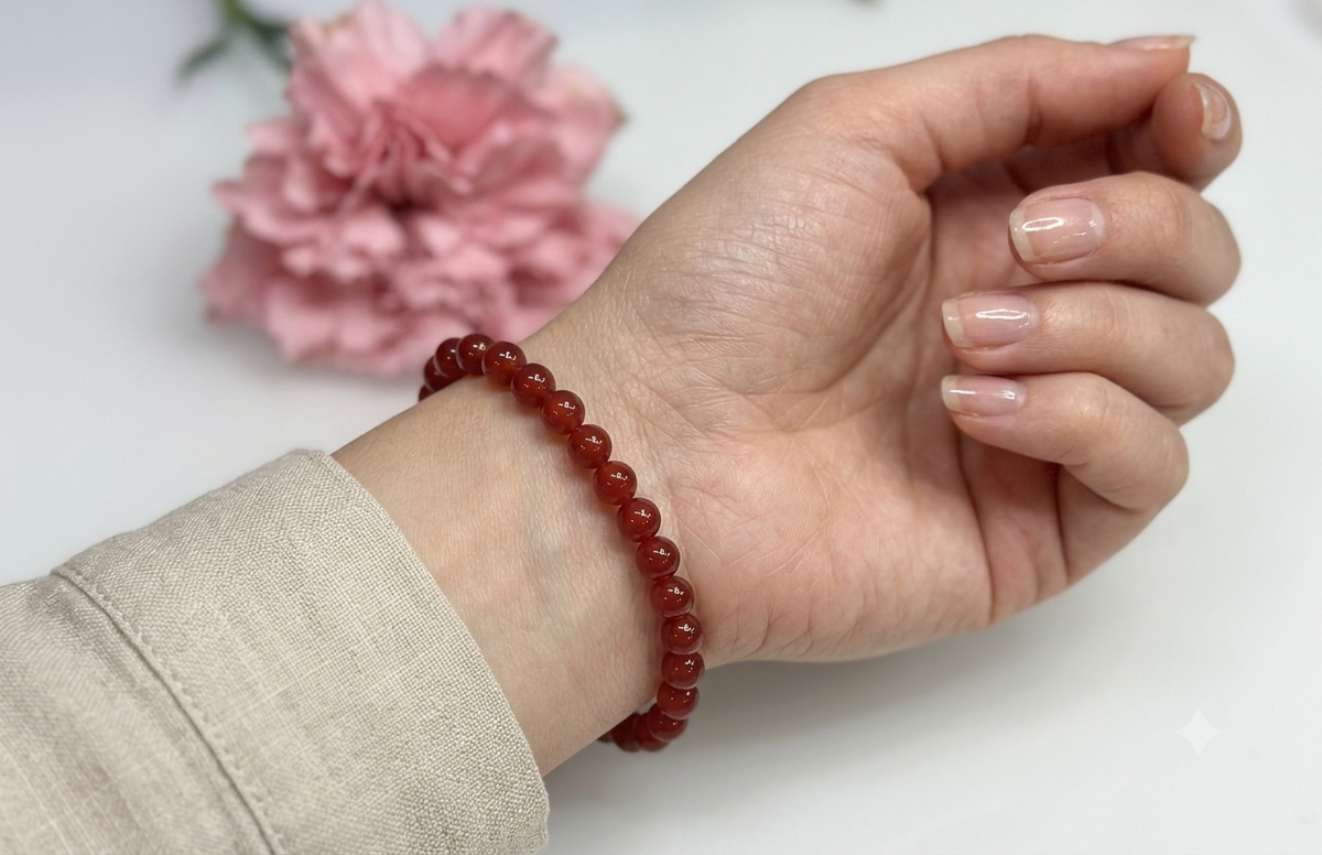 Wholesale Lot 6 Pcs Carnelian 6mm 7.5” Crystal Healing Stretch Bracelet