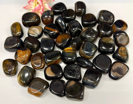 2 lbs Natural Blue Tiger Eye Tumble