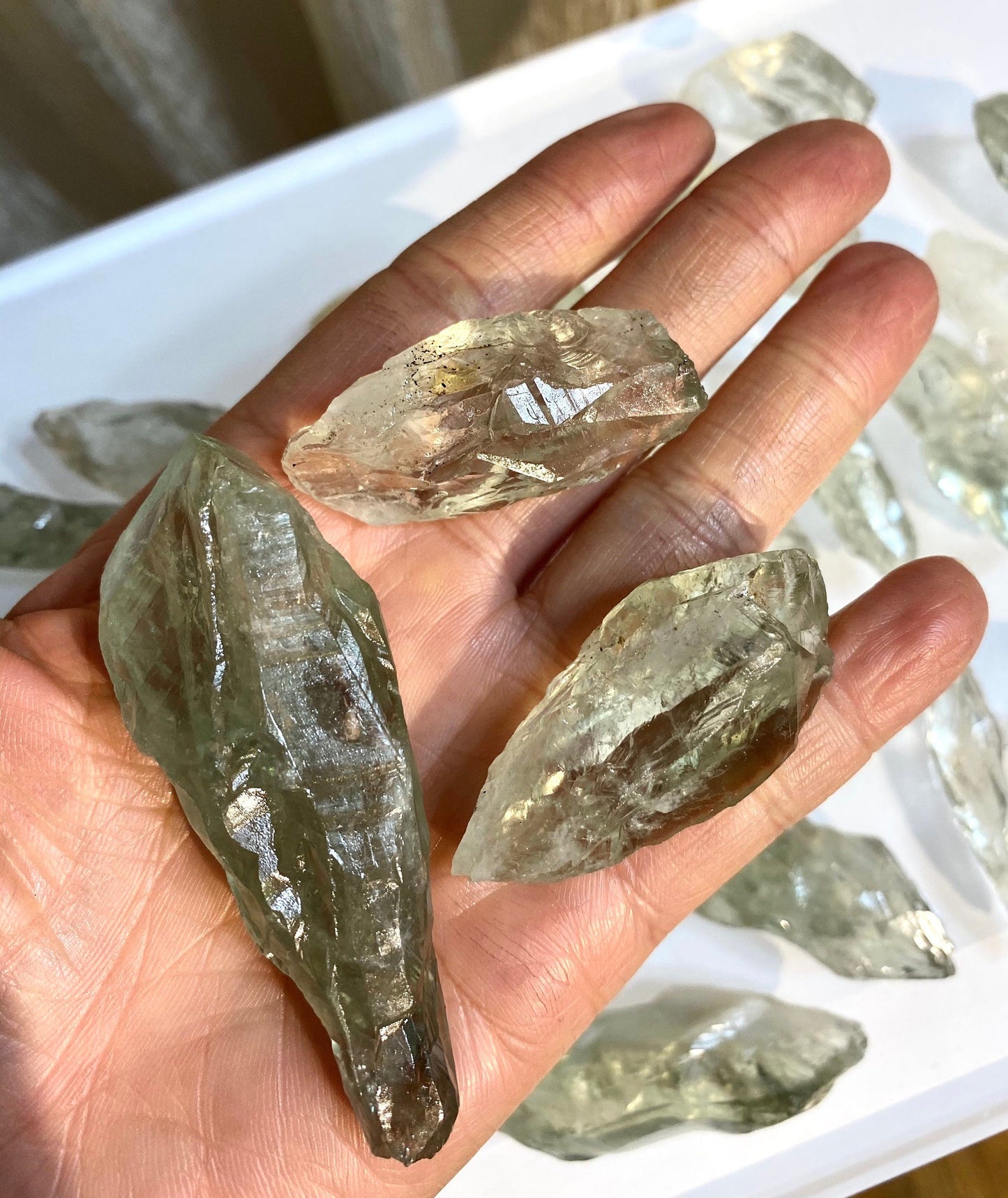 Wholesale Lot 1 Lb Prasiolite Green Amethyst Raw Crystal Healing Energy