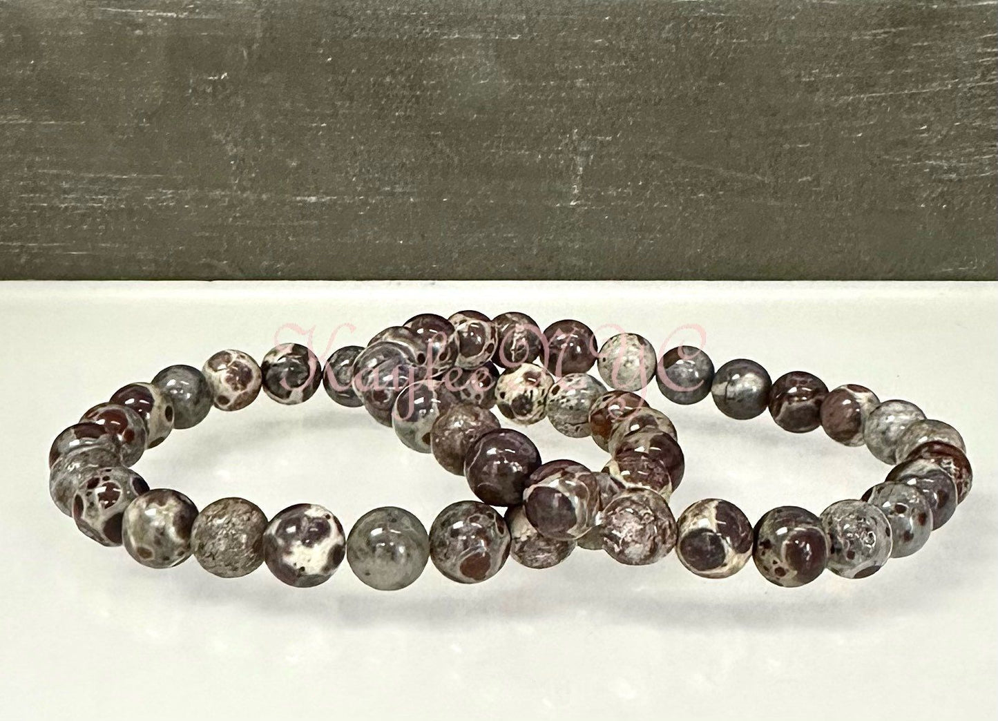 Wholesale 6 Pcs Natural Asteroid Jasper 8mm 7.5” Crystal Stretch Bracelet