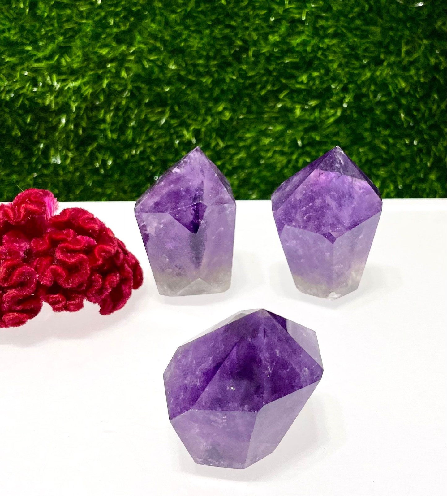 Wholesale Lot 2 lbs Natural Amethyst Tower Obelisk Point Wand Crystal Energy Healing