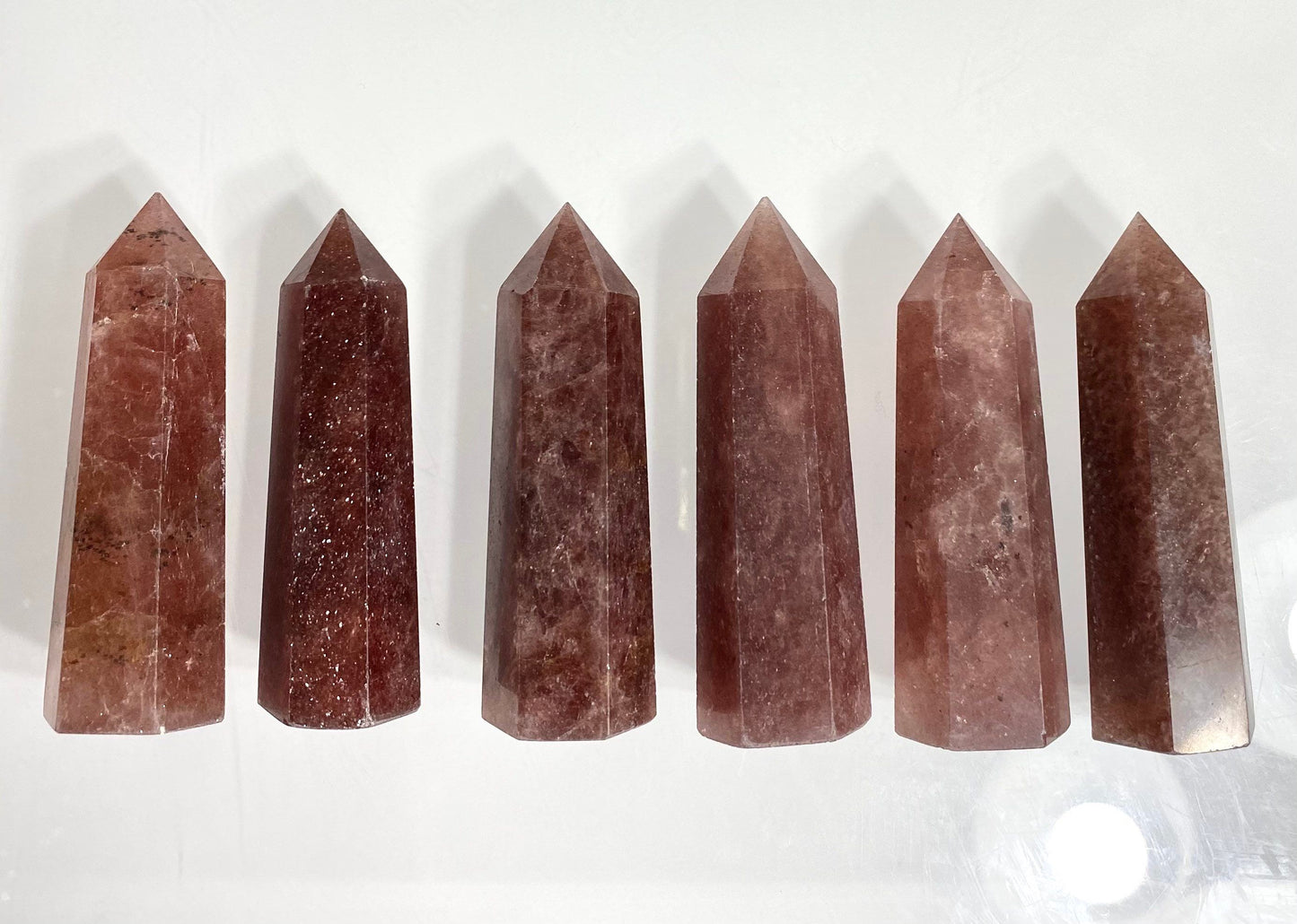 Wholesale Lot 1 lb Natural Strawberry Quartz Obelisk Tower Point Crystal Healing Energy