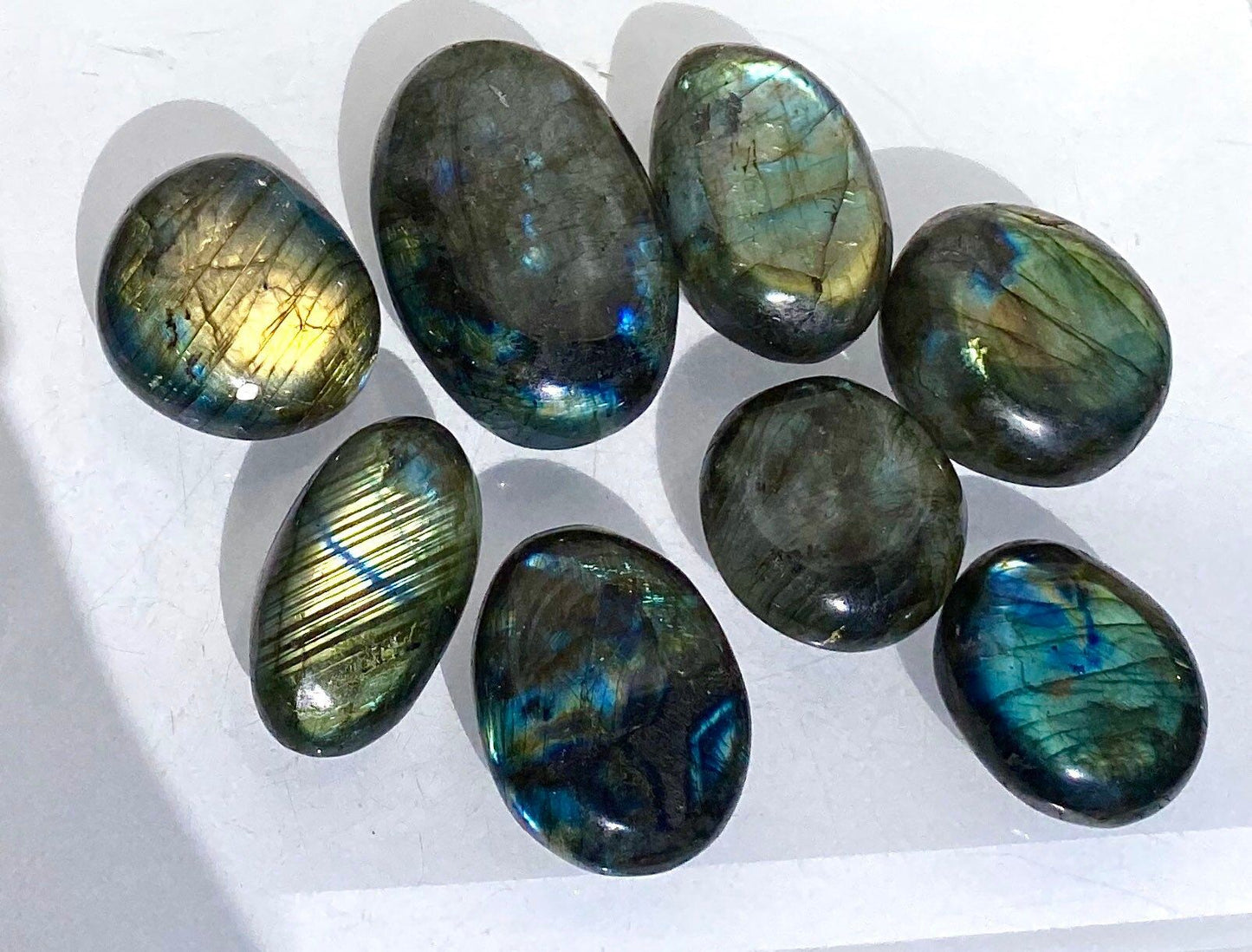 Wholesale Lot 2 Lbs Natural Labradorite Palm Stone Crystal Nice Quality