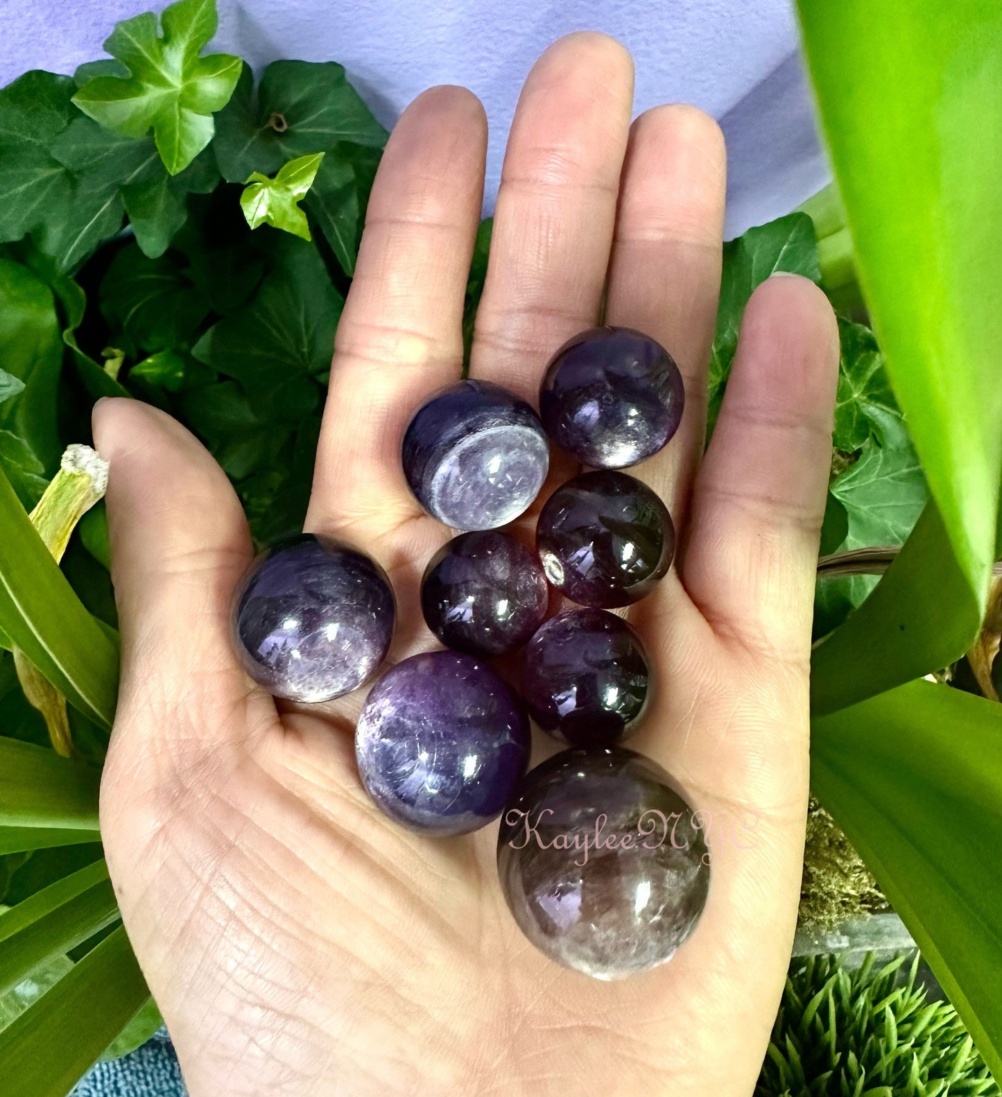 Wholesale Lot 0.5 lb Natural Lepidolite Purple Mica Spheres Crystal Ball Energy Healing