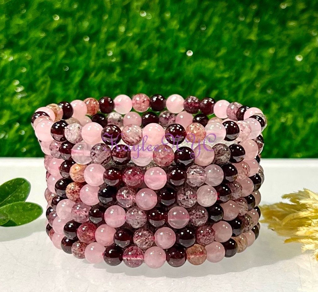 Wholesale 6 Pcs Natural Heart Chakra 6mm 7.5” Crystal Stretch Bracelet