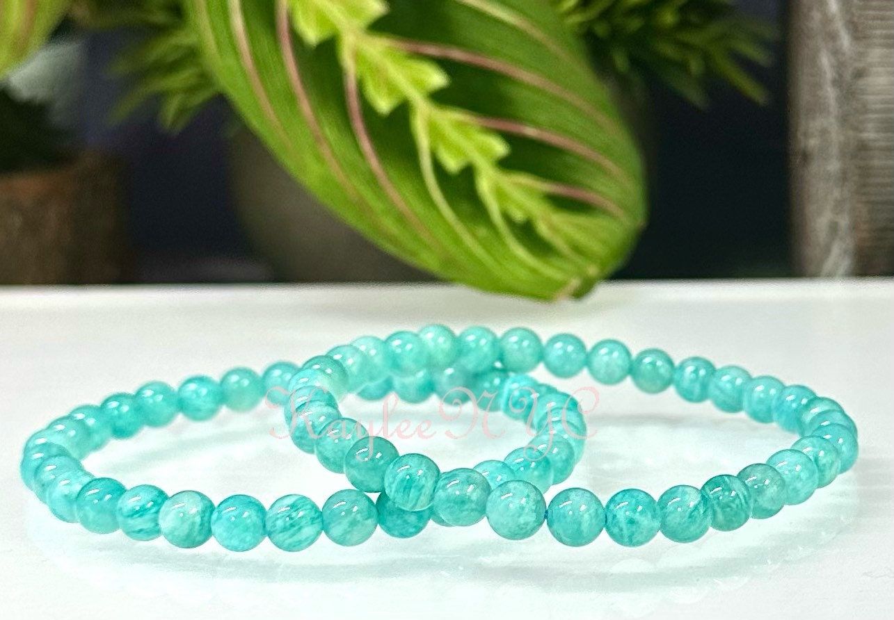 Wholesale 6 Pcs Natural Amazonite Bracelet 6mm 7.5” Healing Energy Crystal