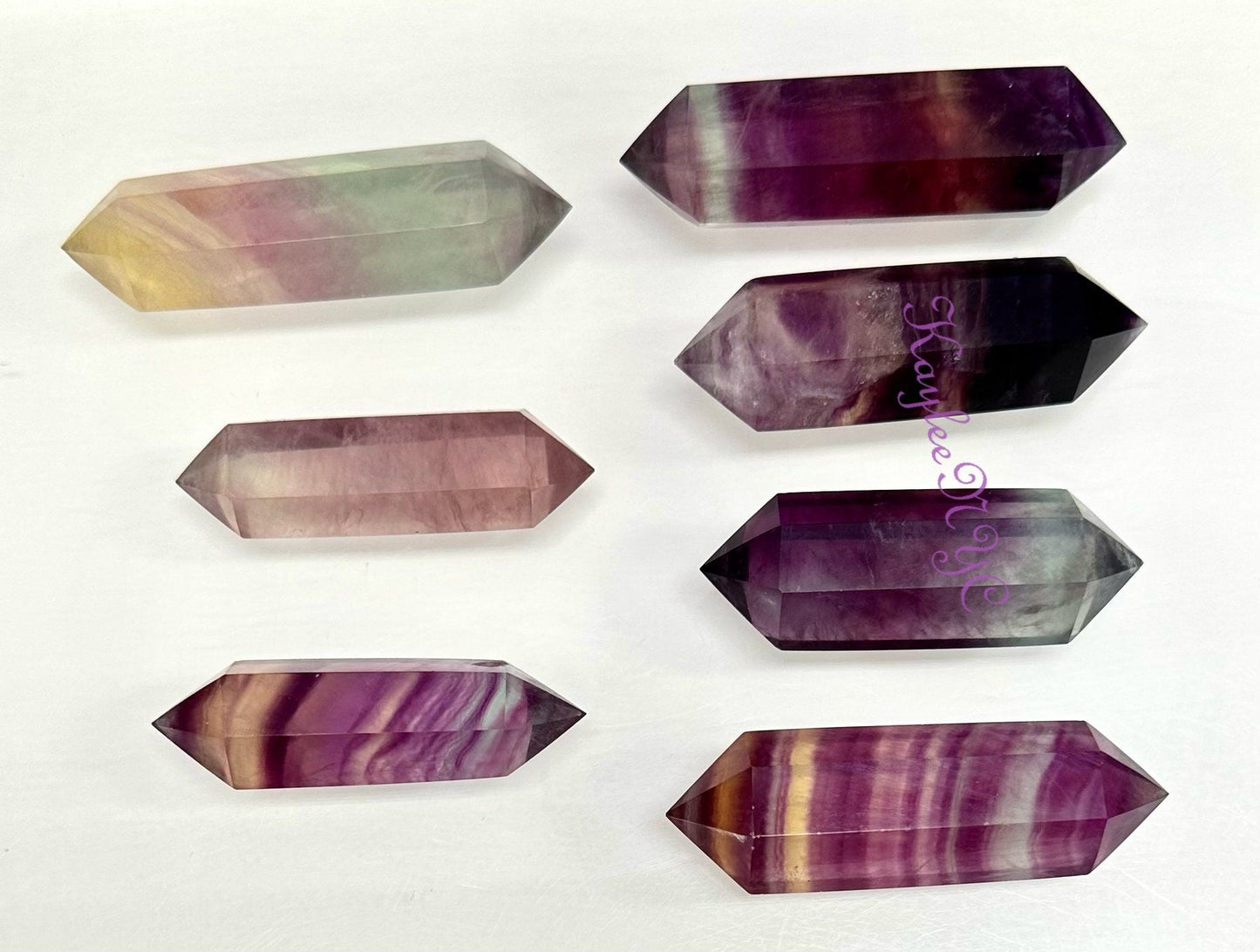 Wholesale Lot 1 Lb Natural Rainbow Fluorite Double Terminated Point Crystal Healing Energy