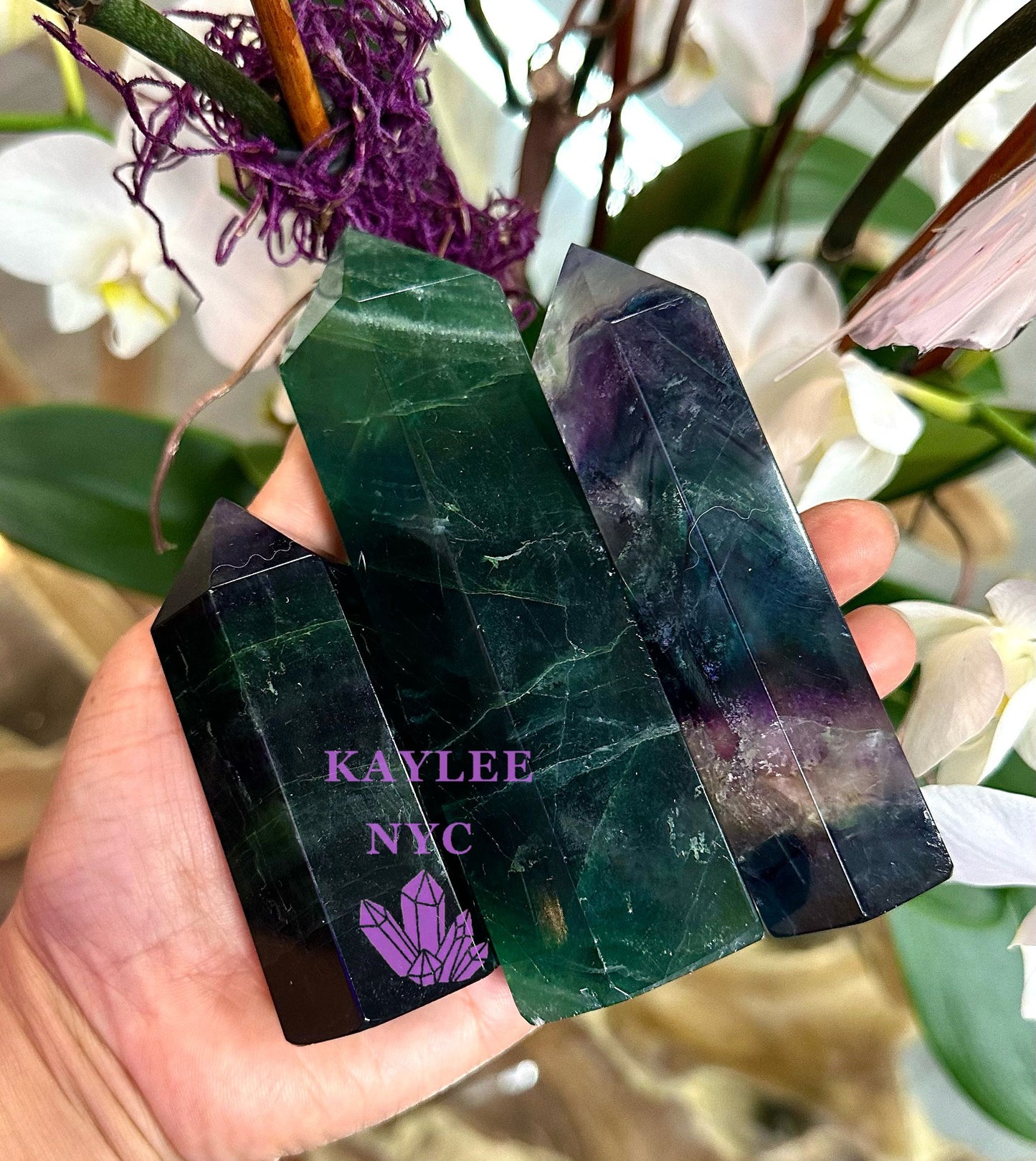 Wholesale Lot 2-3 PCs Natural Fluorite Obelisk Point Crystal Energy Tower