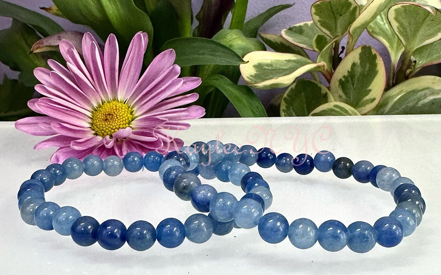 Wholesale Lot 6 Pcs Natural Blue Aventurine 6mm 7.5” Crystal Healing Stretch Bracelet