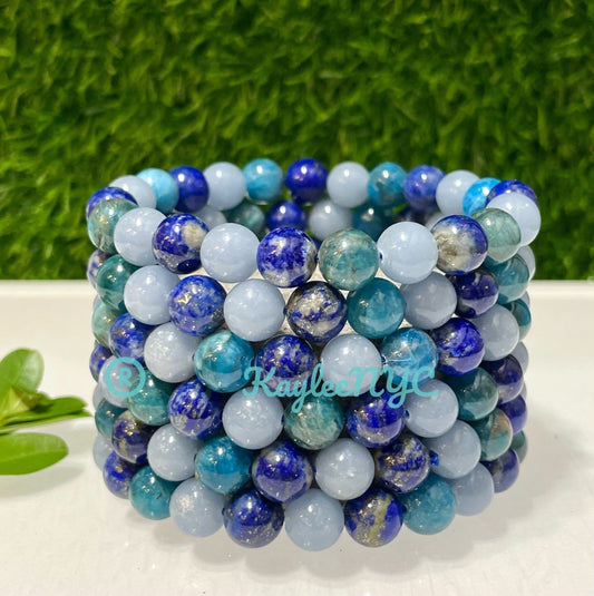 Wholesale 6 Pcs Natural Crystal 8mm 7.5” Healing Stretch Bracelet