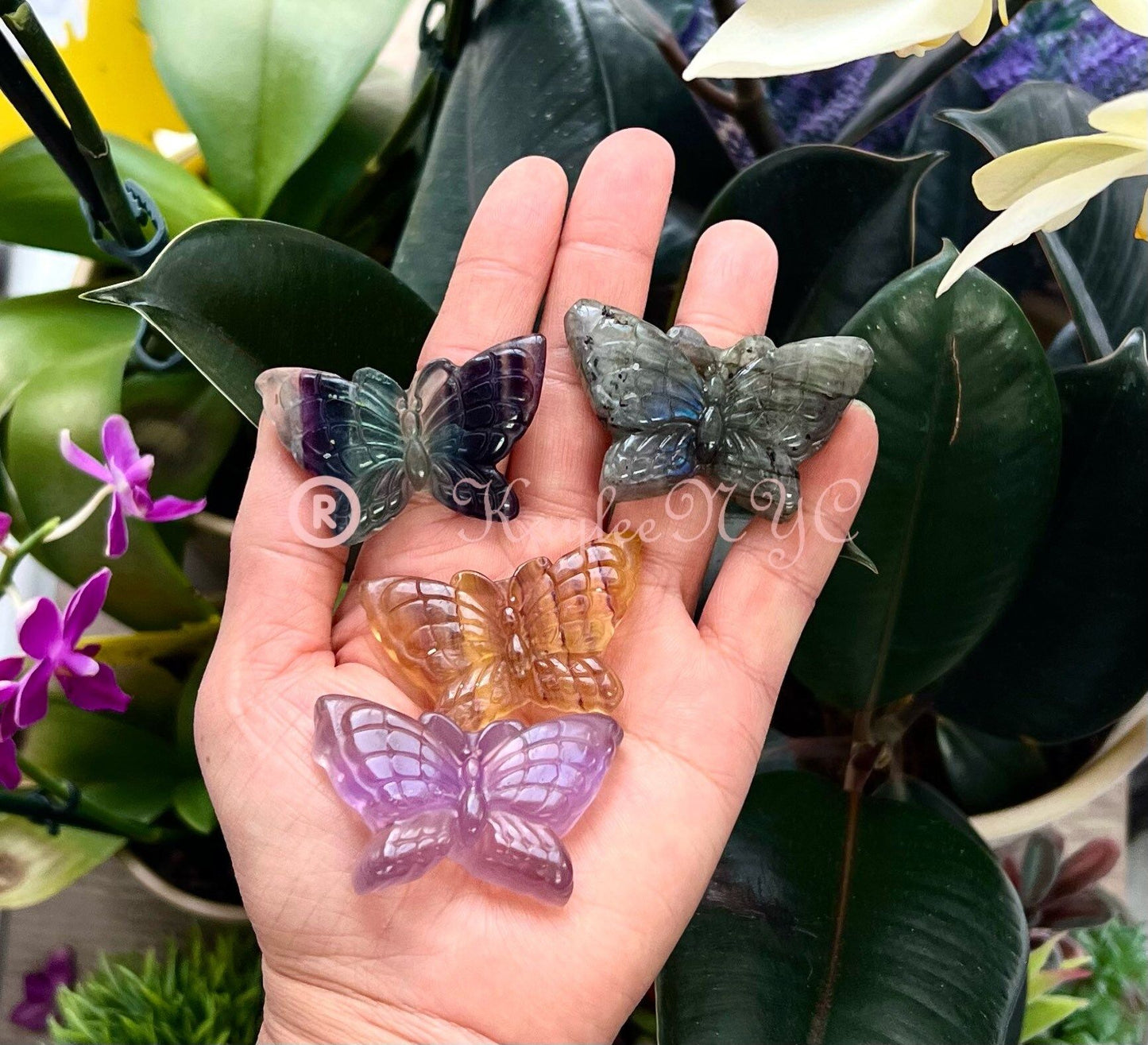 Wholesale Lot 10 PCs Natural Crystal Butterfly Healing Energy