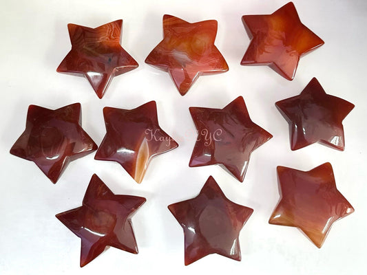 Wholesale Lot 10 PCs Natural Carnelian Crystal Stars Healing Energy