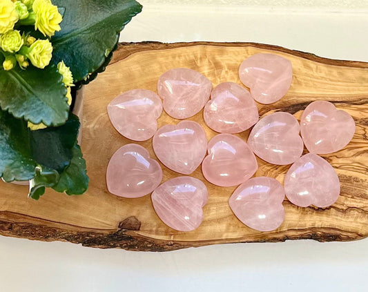 Wholesale Lot 12 Pcs Natural Rose Quartz Heart Crystal Quality Healing 30x30mm