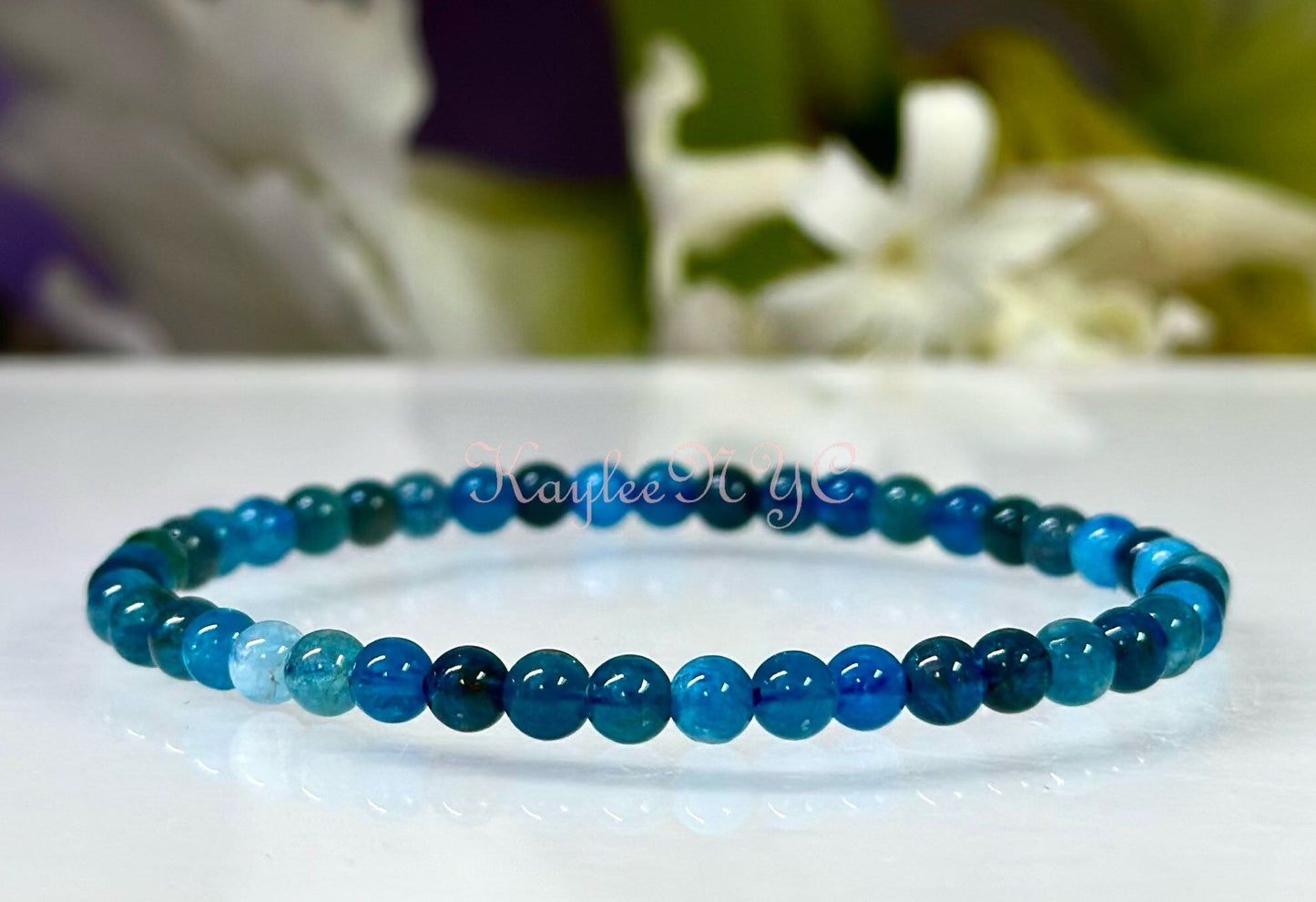 Wholesale 6 Pcs Natural Apatite Bracelet 5mm 7.5” Healing Energy Crystal Nice Quality