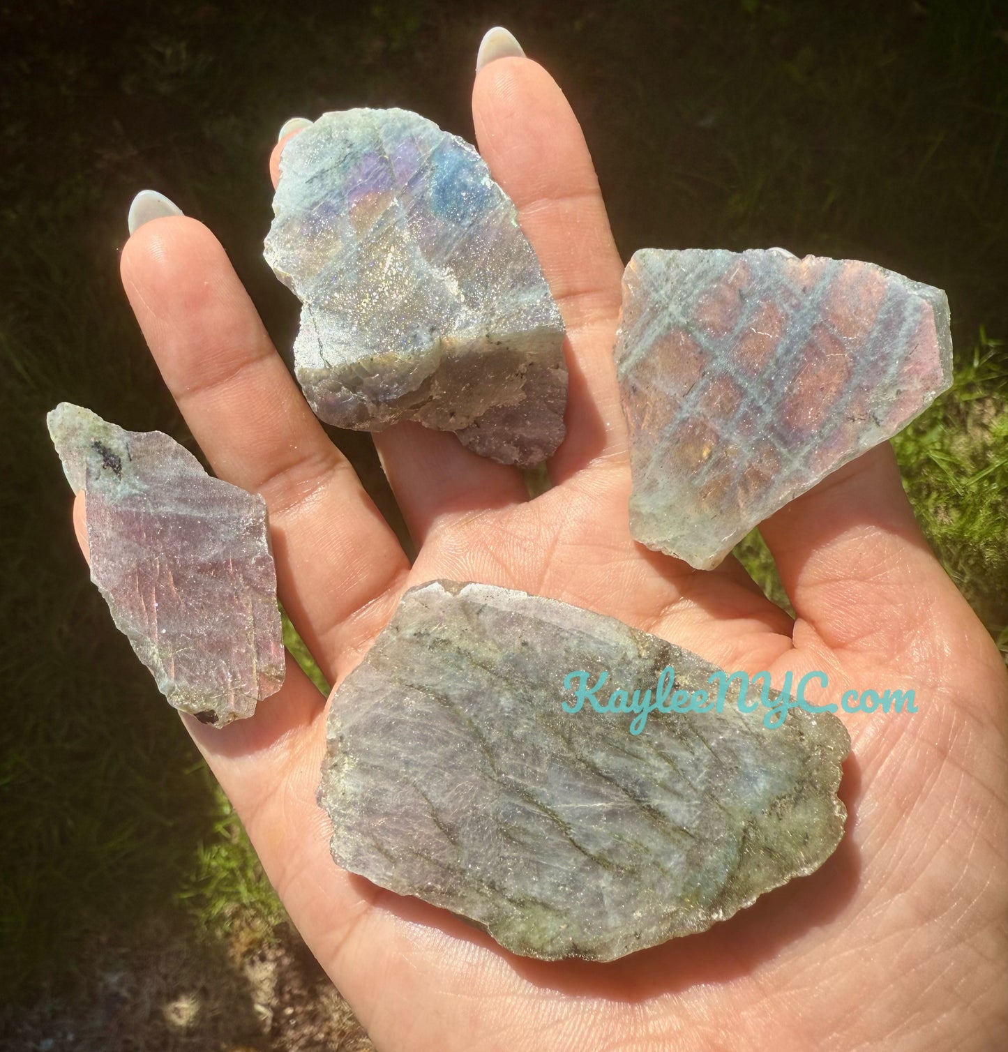Wholesale Lot 2 lbs Natural Sunset Labradorite Slab Crystal