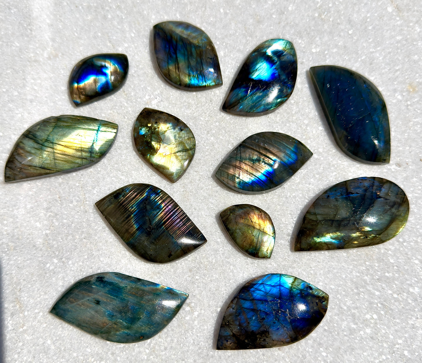 Wholesale Lot 12 pcs Natural Labradorite Cabochon Crystal Healing Energy