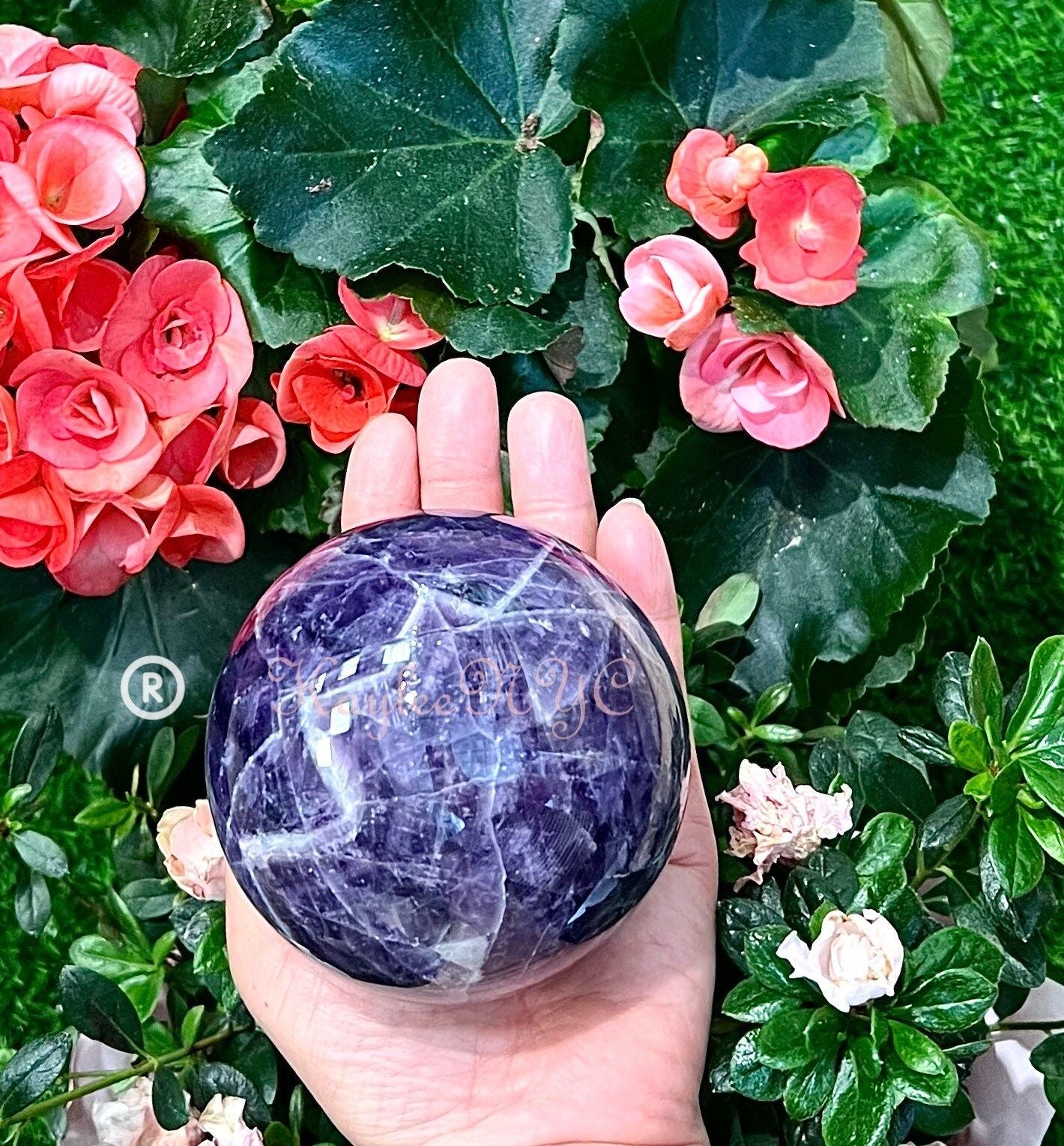 Wholesale Lot 4-5 Pcs Natural Chevron Amethyst Sphere Crystal Ball Nice Quality Healing Energy