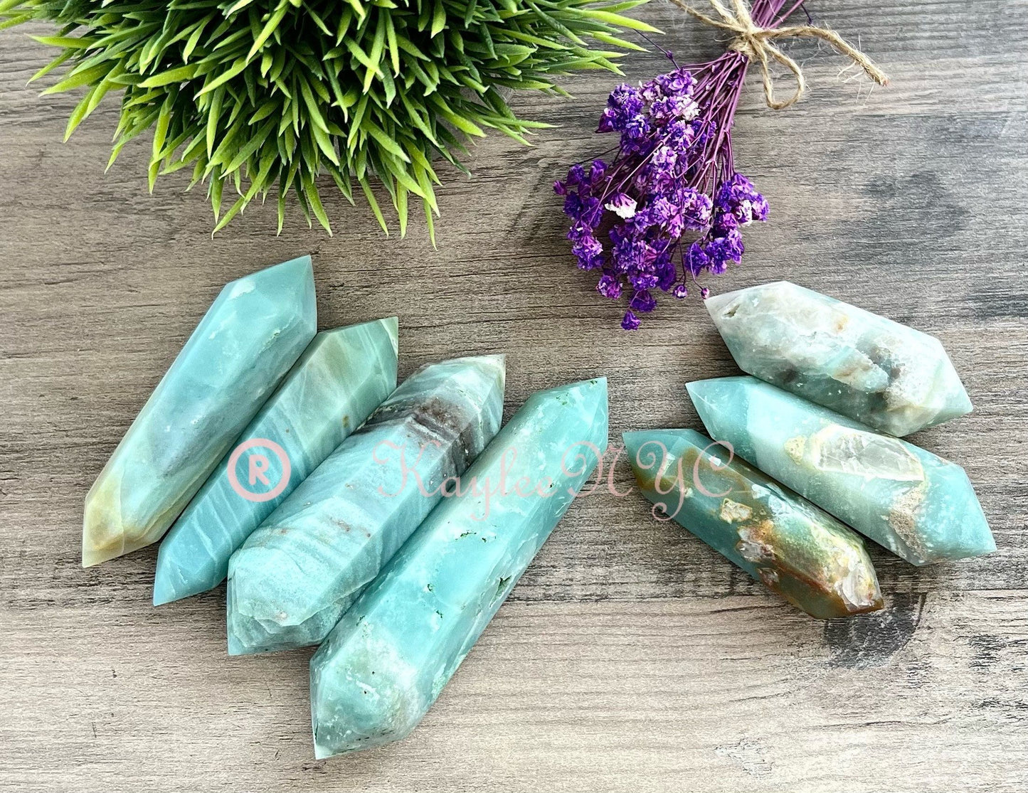 Wholesale Lot 1 Lb Natural Amazonite Double Terminated Point Crystal Healing Energy