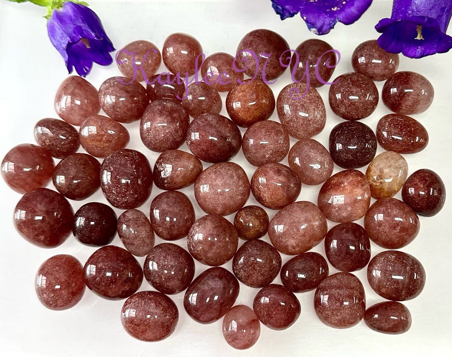 Wholesale Lot 2 Lbs Natural Strawberry Quartz Tumble Healing Energy Nice Quality