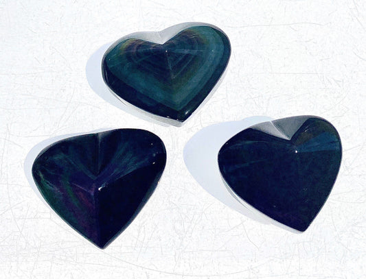 Wholesale Lot 1 Lb Natural Rainbow Obsidian Heart Crystal Natural Energy