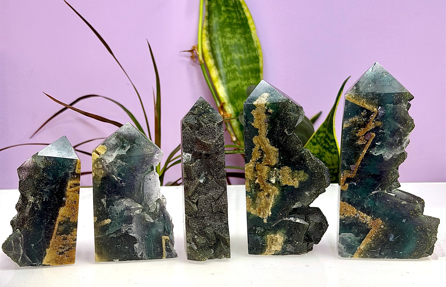 Wholesale 2 lbs Blue Cubic Fluorite with Pyrite Tower Natural Crystal Energy