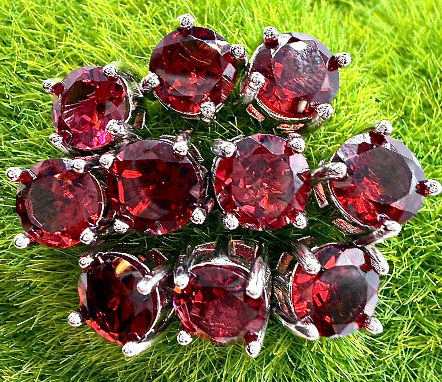 Wholesale Lot 5 Pairs Natural Garnet Earring Stud 6mm