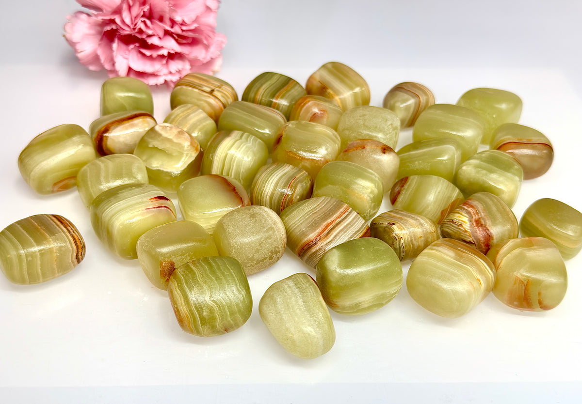 2 lbs Natural Green Onyx Tumble Crystal Healing Energy