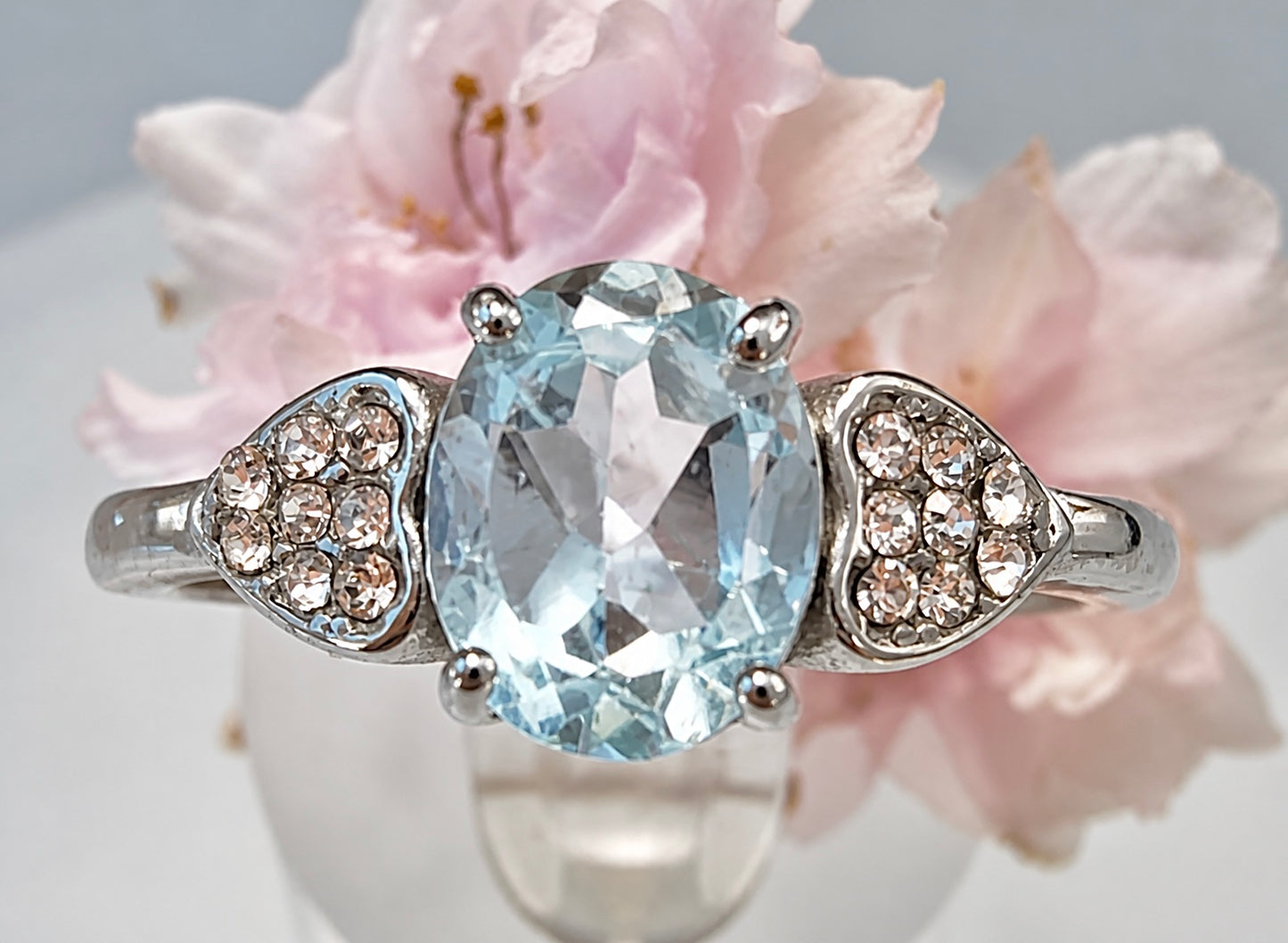 Wholesale Lot 7 pcs Faceted Natural Blue Topaz Stainless Steel Ring 7x9mm