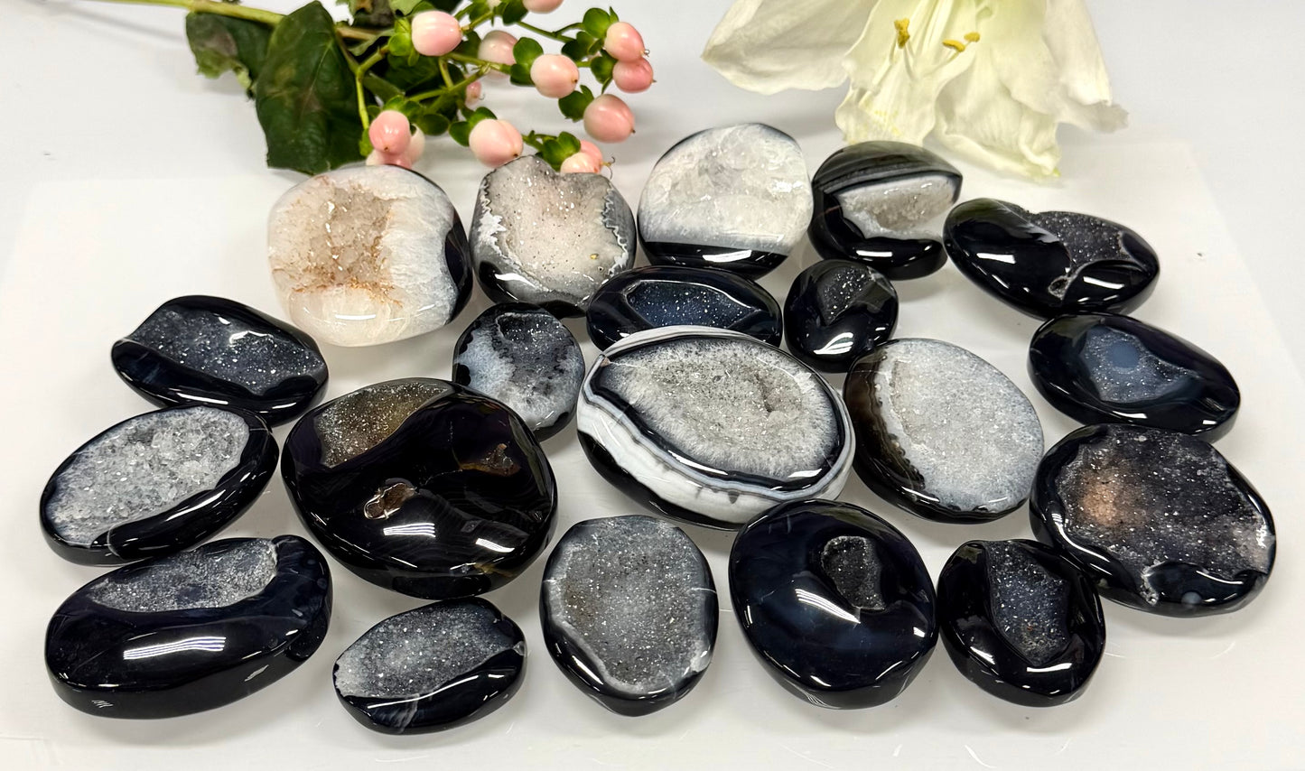 Wholesale 2 Lb Lot Natural Druzy Onyx Palm Stones Crystal Energy