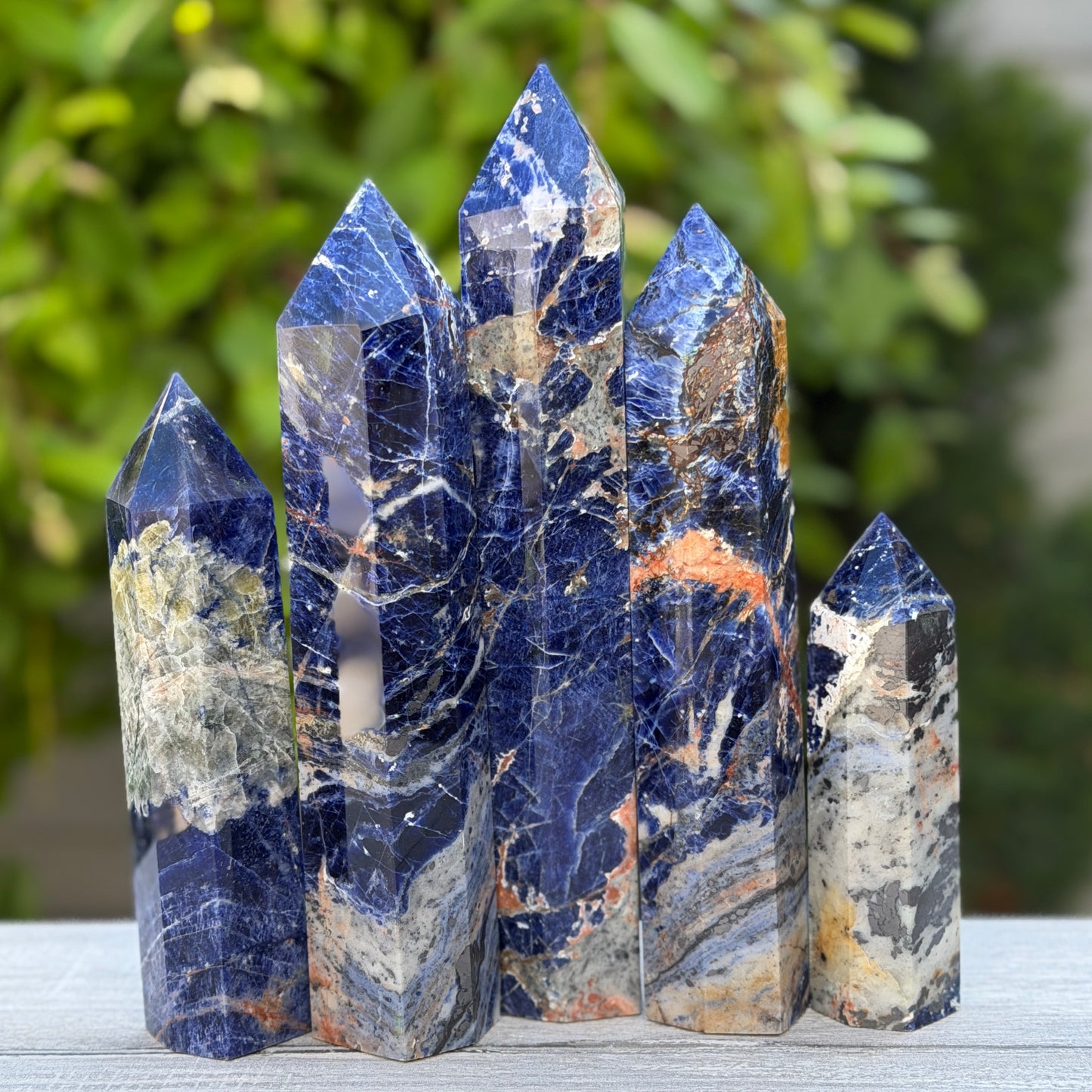 Wholesale Lot – 4-8 PCS Natural Sodalite Tower Point Crystals – 3.8 to 4 lbs