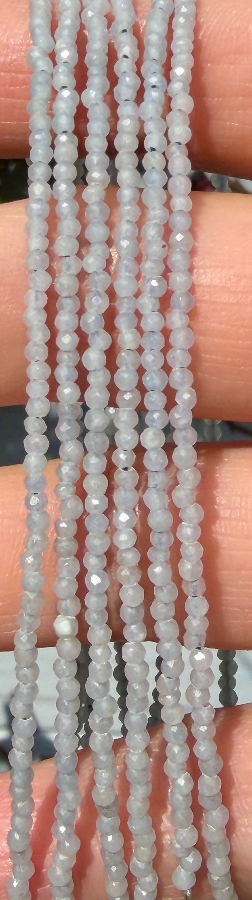 6 PCs 2mm Angelite Anklets Natural Crystal Healing Energy