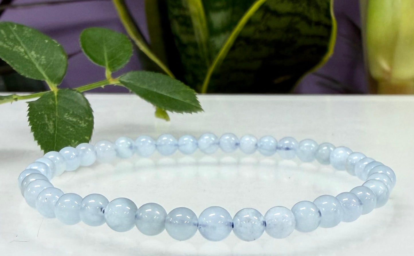 Wholesale Lot 6 Pcs Natural Aquamarine 5mm 7.5” Crystal Healing Stretch Bracelet