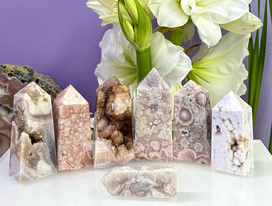 Wholesale Lot 3 Lbs Natural Pink Amethyst with Flower Agate Obelisk Tower Point Crystal Healing Energy