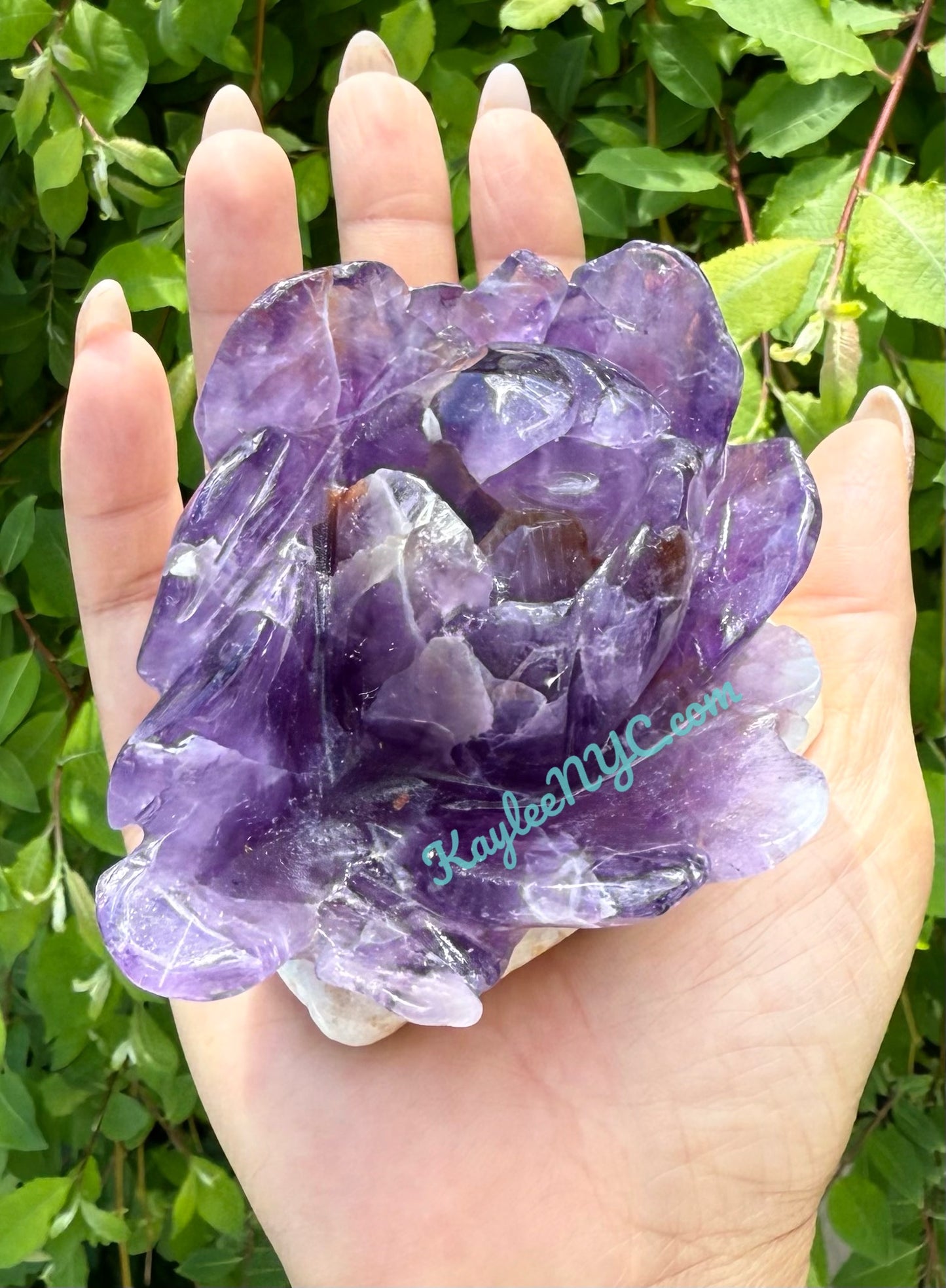 3-4 PCs Natural Amethyst Flowers Carving Crystals Healing Energy