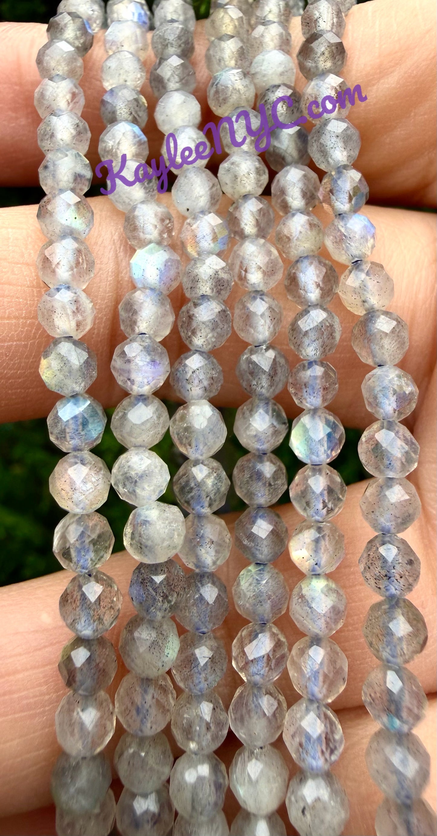 Wholesale Lot 6 Pcs Natural Faceted Labradorite 4mm 7.5” Crystal Healing Stretch Bracelet