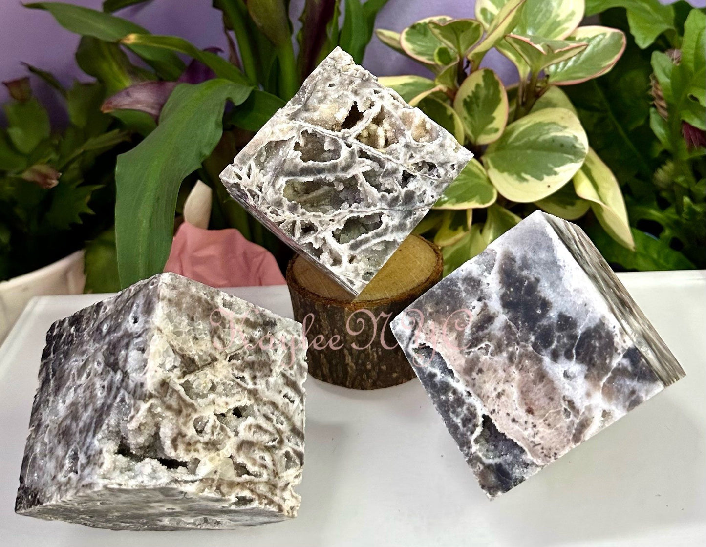 Wholesale Lot 3 pcs Natural Sphalerite Cube Crystal Healing Energy 3.2-3.5lbs