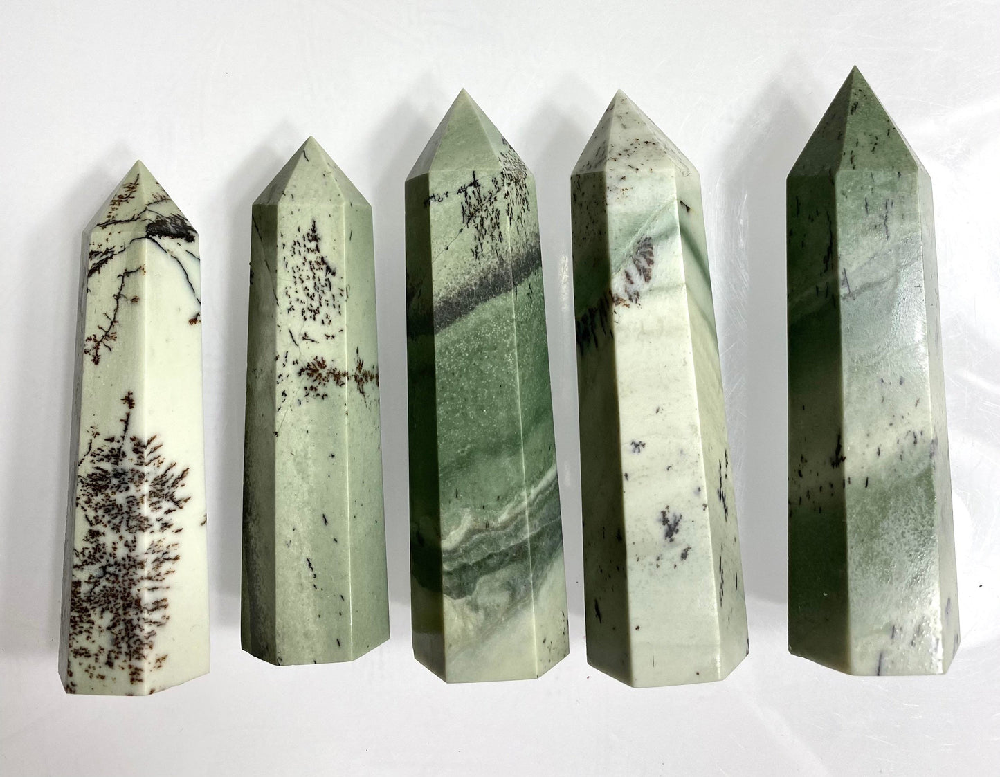 Wholesale Lot 1 Lb Natural Dendritic Jade Obelisk Tower Point Crystal Healing Energy