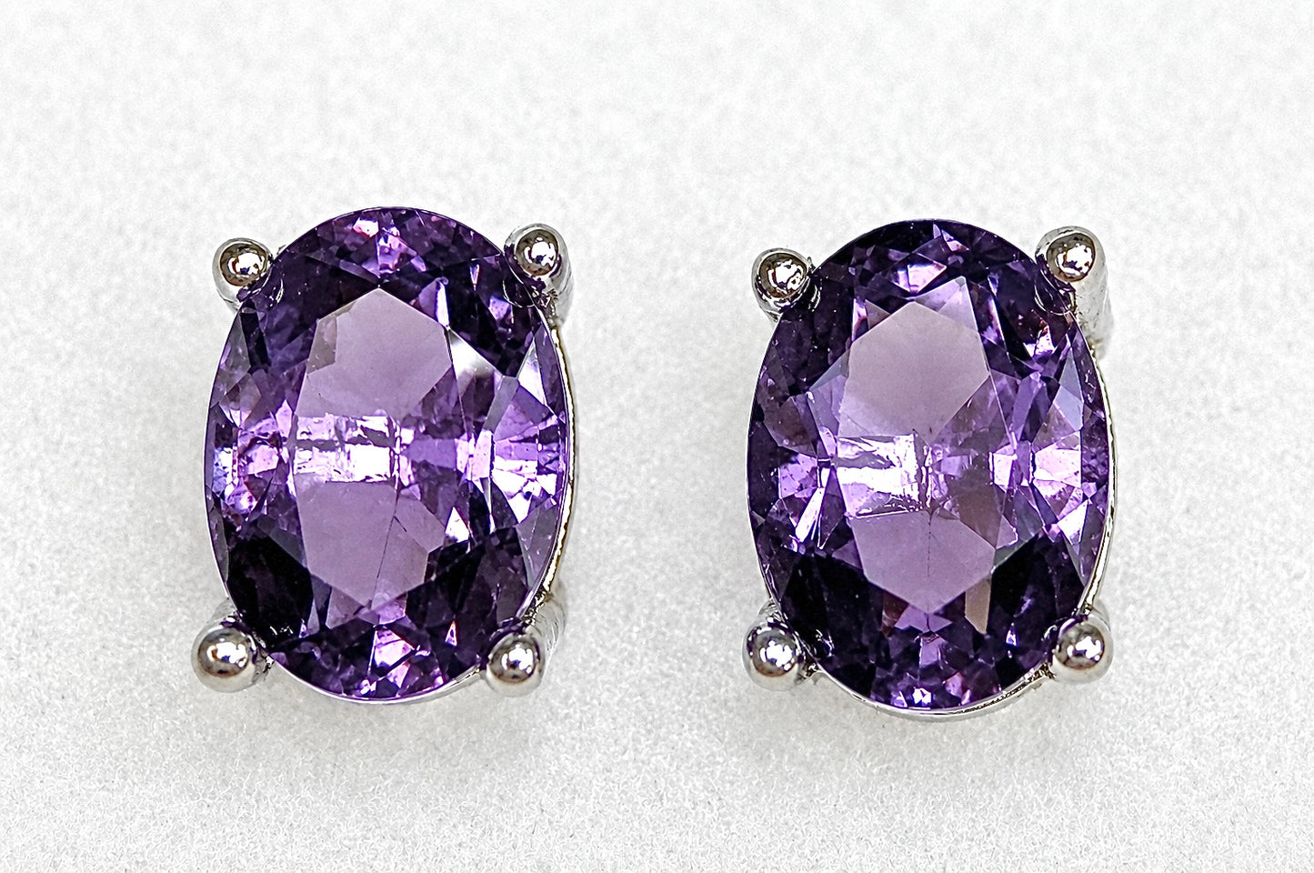 Wholesale Lot 5 Pairs Natural Amethyst Earring Stud 6x8mm