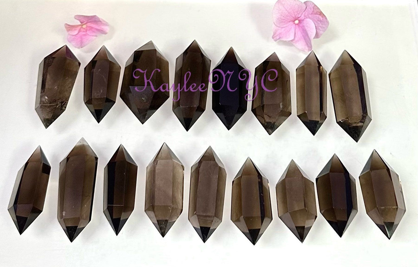 Wholesale Lot 1 lb Natural Smoky Quality Double Terminated Point Crystal Energy Healing