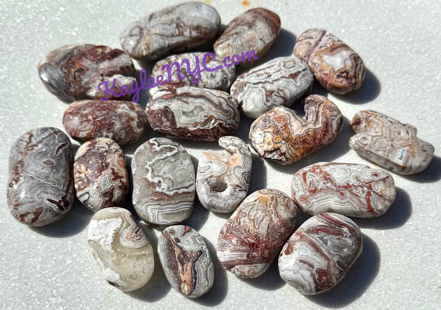 Wholesale 2 Lb Lot Natural Mexican Lace Agate Palm Stones Crystal Energy