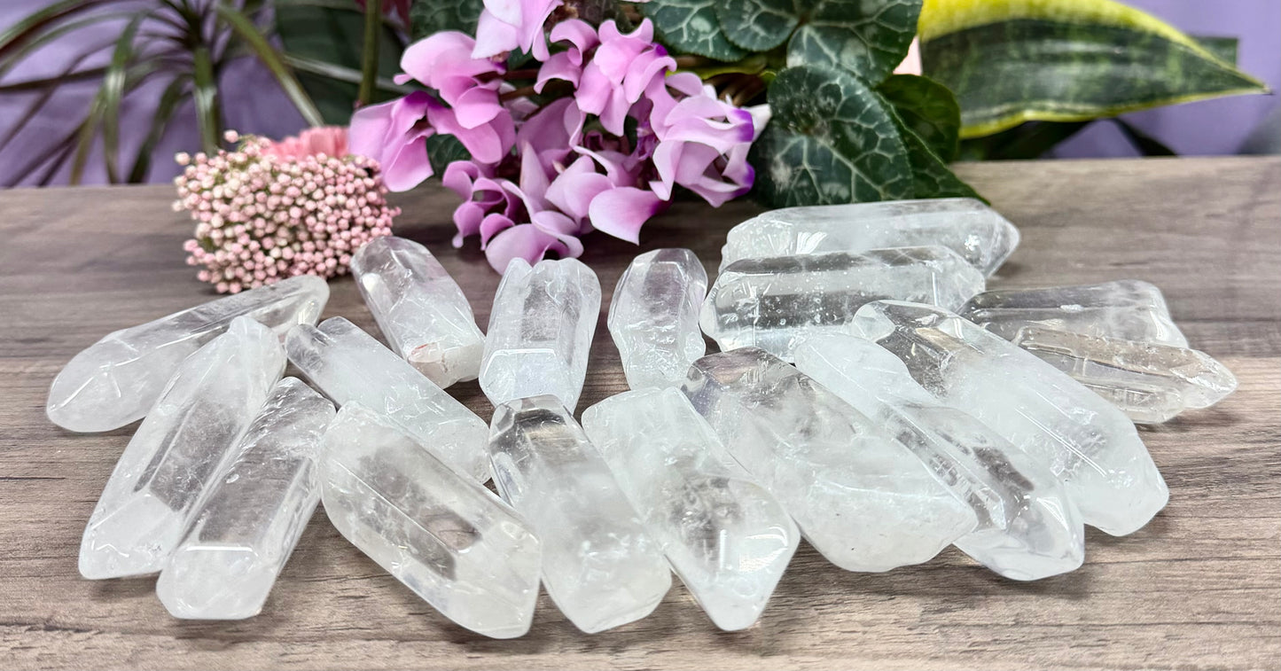 Wholesale Lot 2 lbs Natural Clear Quartz Tumble Wand Raw Crystal