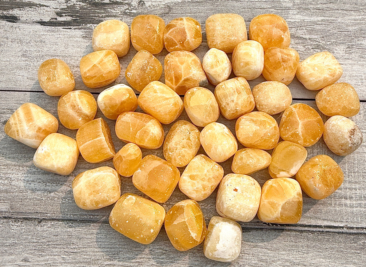 Wholesale Lot 2 lbs Natural Orange Calcite Tumble Crystal Healing Energy