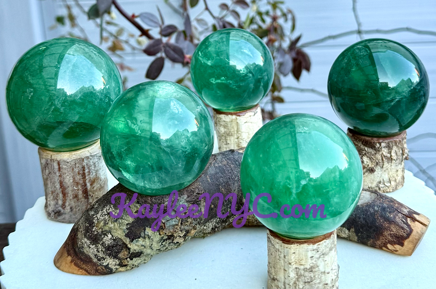 Wholesale Lot 4 to 5 Pcs Natural Green Fluorite Sphere Crystal Ball 3.9-4lbs Healing