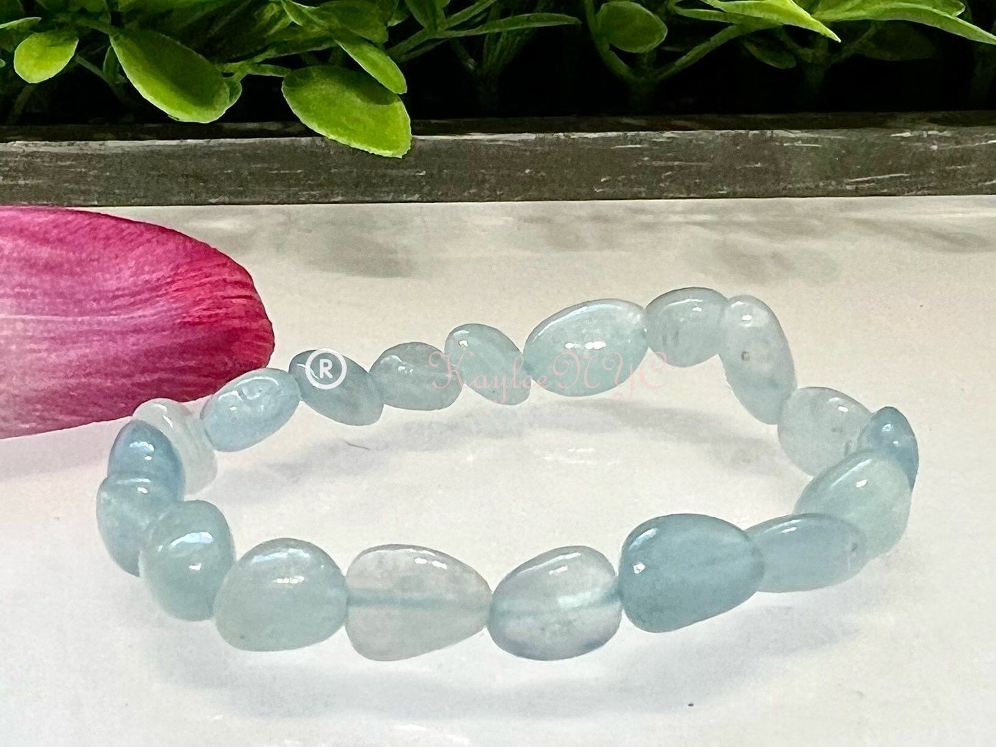 Wholesale 6 Pcs Natural Aquamarine 7.5” Crystal Healing Stretch Bracelet