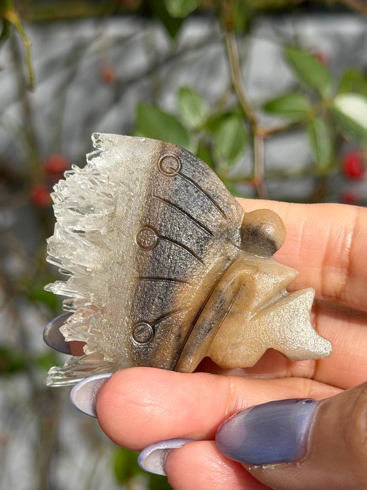 6 pcs Natural Quartz Hedgehog and Fairy Crystals Healing Energy