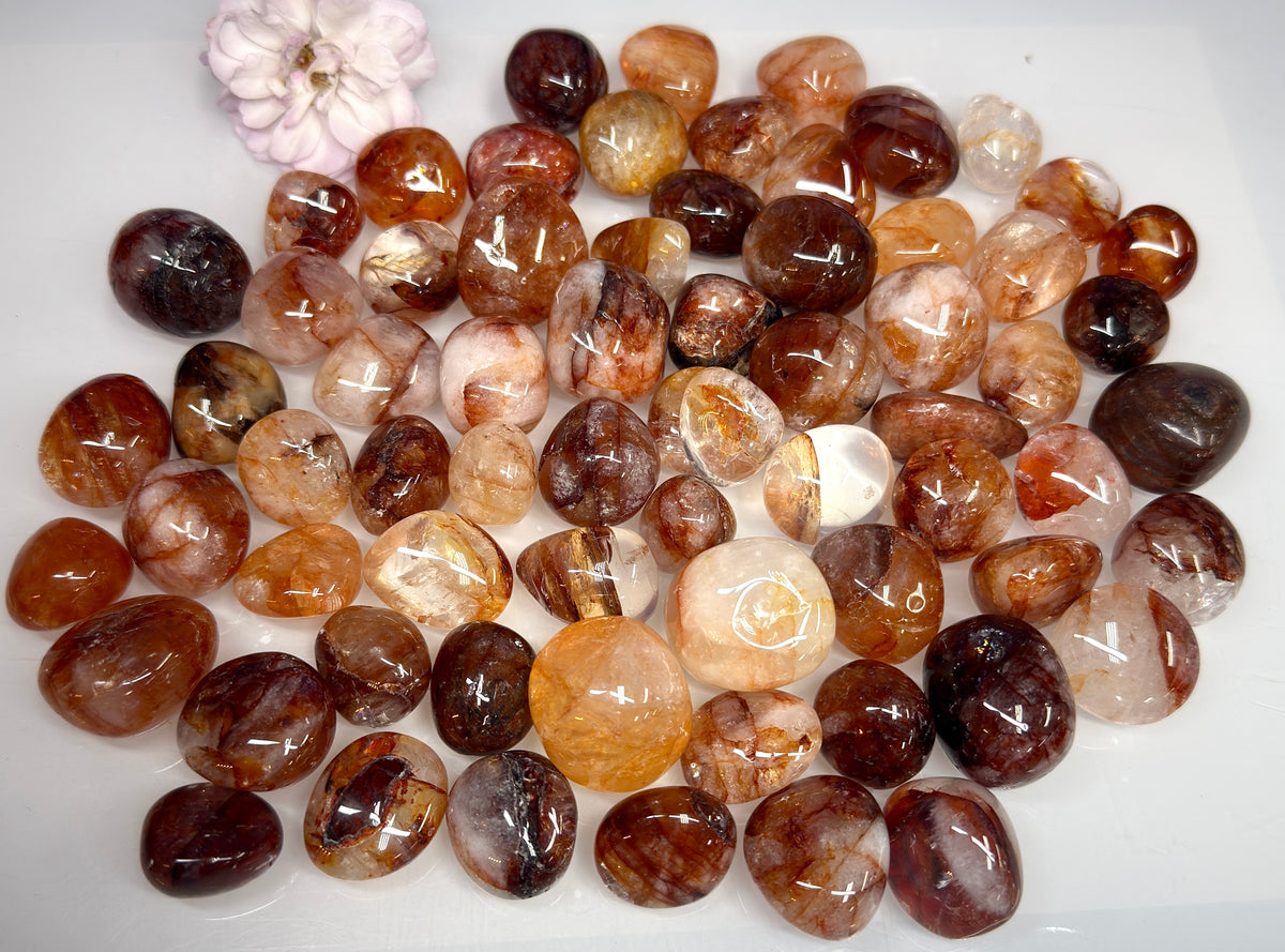2 lbs Natural Hematoid aka Fire Quartz Tumble