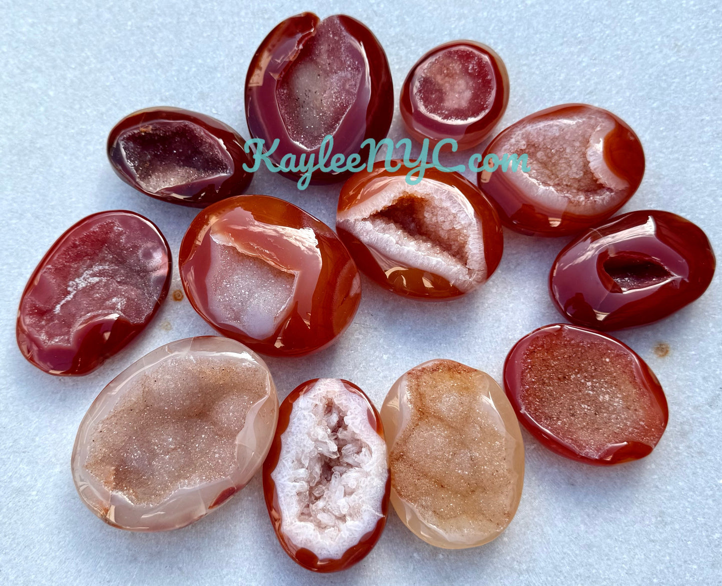 Wholesale 2 Lb Lot Natural Druzy Carnelian Palm Stones Crystal Energy
