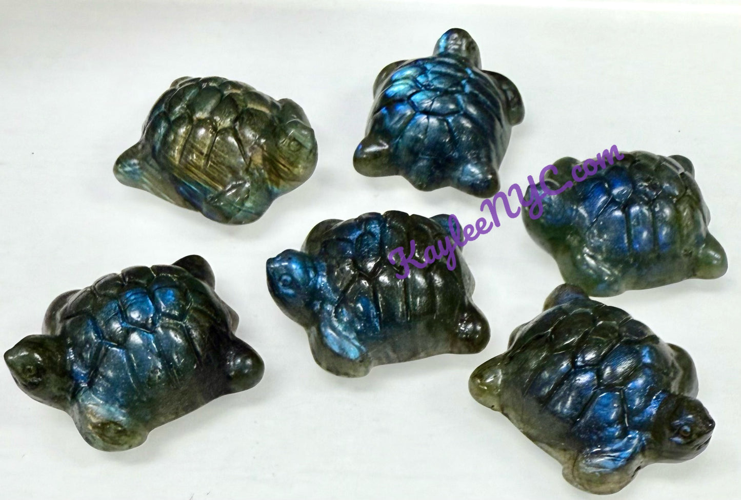 6 PCs 5cm Natural Labradorite Turtle healing energy