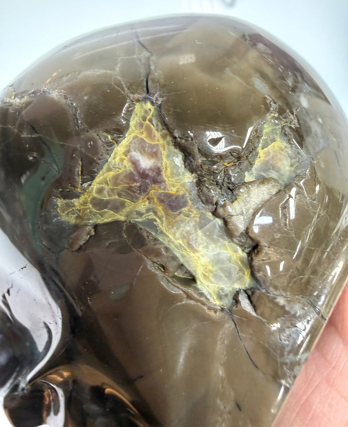 Wholesale lot 3 Pcs Natural Volcano Agate Skull Crystals Healing Energy